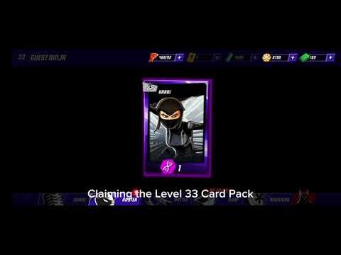 Claiming the Level 33 Card Pack in TMNT Legends