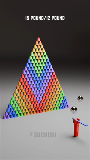 Watch Satisfying Demolition of Colorful 253 Frustum Structure vs Lever System #satisfying #animation