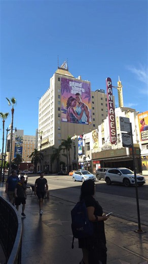 GTA 6 giant mural on Hollywood Blvd finished — Los Angeles Vice City artwork
