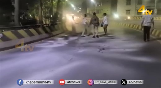 Oil spills from tanker on Nalgonda flyover | 4tv News | 4tv Entertainment & News Channel