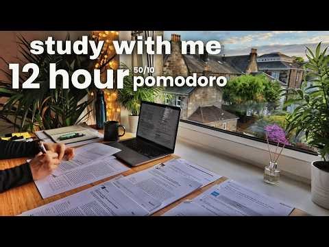14-Hour LIVE Study With Me 🎓 | Cozy UK Ambience |50/10 Pomodoro Timer | Deep Work Mode