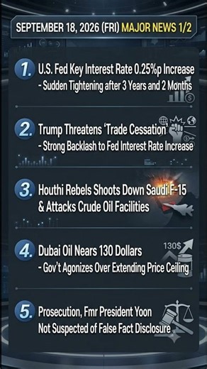 Top 10 Key News for Fri,Sep18,2026 #BaseInterestRate #Trump #HouthiRebels #Prosecution #Insurrection
