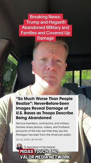 Breaking: Military and families abandoned by GOP leaders at onset of Iran War who then tried to cover it up. #iran #military #veterans@MeidasTouch @Valor Media Network @El.queen.of.regs @Whatinclaynation @Aaron Parnas @The Ken Harbaugh Show