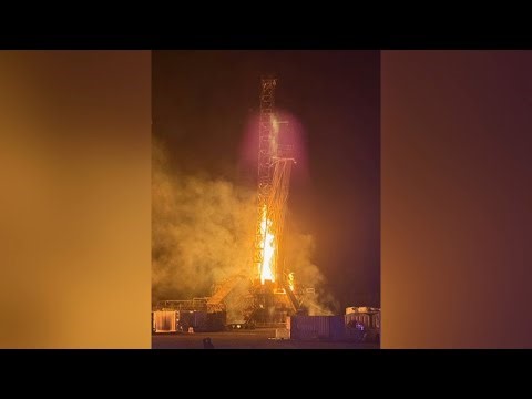 Massive fire at Oil Well site in Nacogdoches County, rig is owned by a Plano-based company
