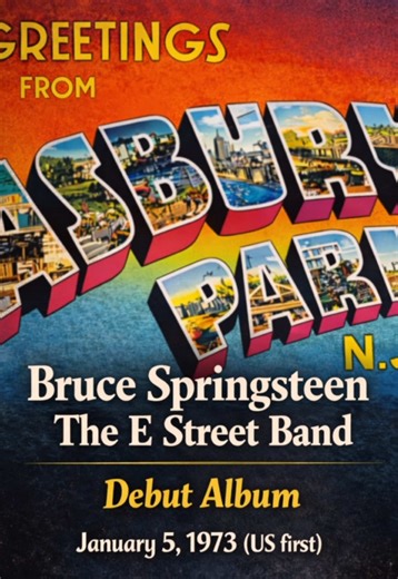 Released in 1973, *Greetings from Asbury Park, N.J.* is the debut studio album by **Bruce Springsteen**, recorded with members of the **E Street Band**. The album introduced Springsteen’s narrative songwriting style and drew strong influence from folk rock and early rock and roll. Often described as the starting point of Springsteen’s long recording career, the album features early versions of themes that would later define his work. #BruceSpringsteen #GreetingsFromAsburyPark #DebutAlbum #Classi