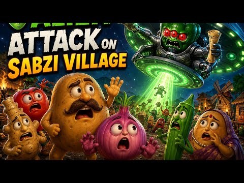 👽 Alien Attack on Sabzi Village | Funny 3D Animated Cartoon | Pixar Style | Hindi story
