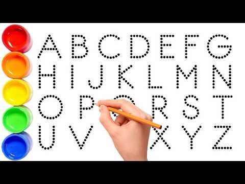 Alphabet, ABC song, abcd, a to z, Kids rhymes, collection for writing along dotted lines for toddler