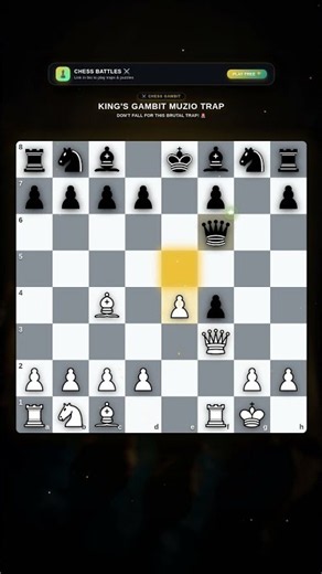 King's Gambit Muzio Trap Exposed! 💥 #chess #chesstraps #Shorts #chessopenings #ChessTactics #gambit
