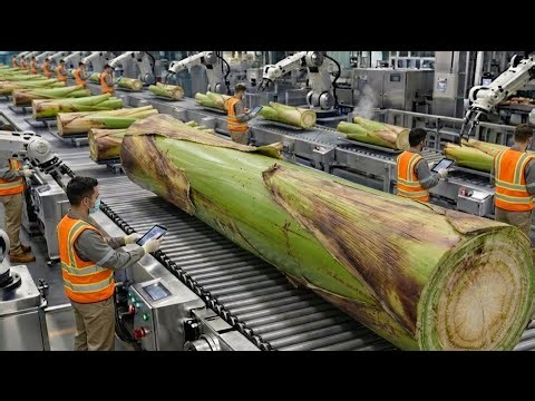 Inside a High-Tech Banana Stem Factory | From Farm Waste to Industrial Fiber (Full Process)