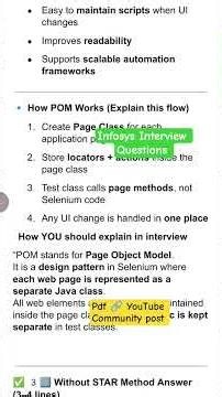 Explain Page Object Model | Infosys Interview Questions