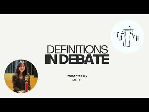 “In Debate” - Definitions