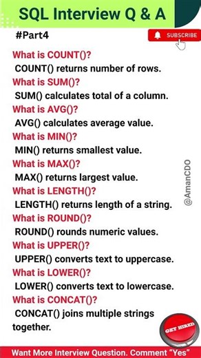 SQL Top 10 Interview Questions & Answers #Part4