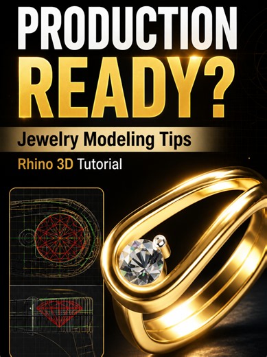 A jewelry CAD model should not only look good — it needs to be made for production. In this Rhino 3D tutorial, I share key things to consider when building a model for 3D printing, casting, and real jewelry making. Watch the full tutorial on YouTube https://youtu.be/d_BlP2Yg5sQ #JewelryCAD #Rhino3D #JewelryDesign #CADTutorial #3DModeling #JewelryMaking #JewelryProduction