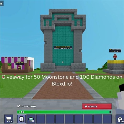 Giveaway for 50 Moonstone and 100 Diamonds on Bloxd io!