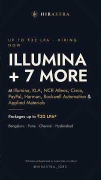IT Jobs for Freshers 2026: Illumina, KLA & NCR | Up to ₹32 LPA