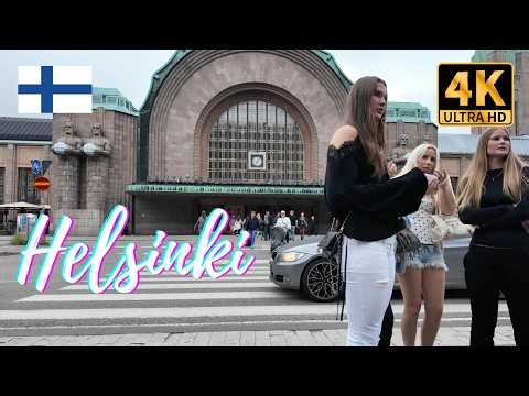 Helsinki 4K Walking Tour to Train Station | Summer 2026 Finland