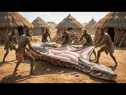 Prehistoric Survival Tale: A Giant Python Steals Food & Deadly Chase Begins