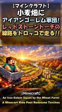 【Minecraft】An Iron Golem Squad by the Wheat Farm! A Minecart Ride Past Redstone Torches