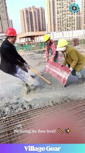 ULTIMATE Concrete Leveling Challenge! 💪 Watch These Pros Build a Skyscraper Floor by Hand! #work