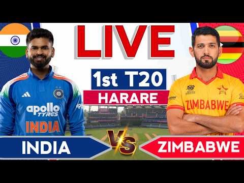 🔴Live India vs Zimbabwe 1st T20 | Ind vs Zim Match | Ind vs Zim 1st T20 Live Score Commentary🎙️