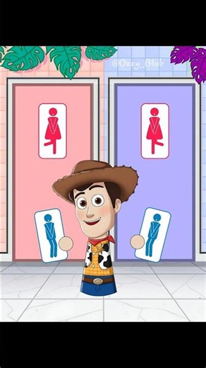 POV Woody Set the Girls Up in the Restroom, But Those Stupid Guys ... 😱 | Toy Story 5 #toystory
