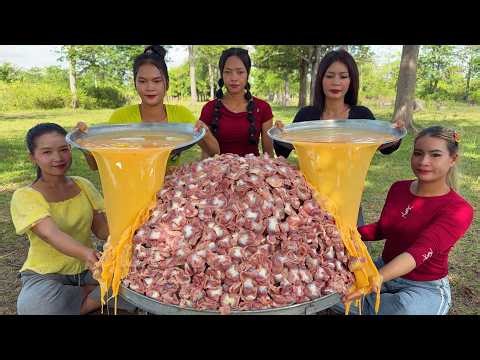 Amazing cooking eggs and chicken gizzard crispy recipe