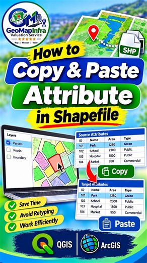 Shapefile How to Copy & Paste Field Value | Attribute Table Tutorial | #arcgis #gis Geo Map Infra