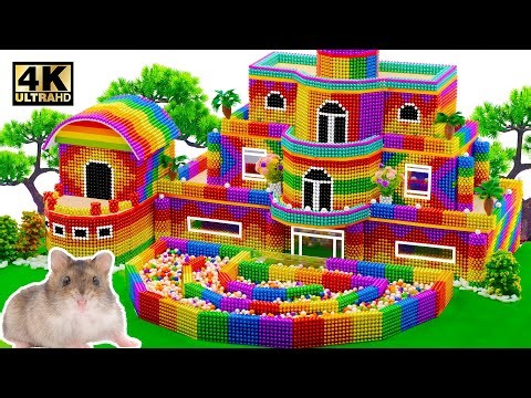 Satisfying ASMR: Building a Castle Marble Maze for Hamster - LEGO & Magnetic Balls