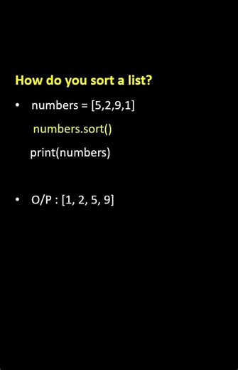 Python Interview Question: How to Sort a List? #pythonanddjangofullstackwebdeveloper