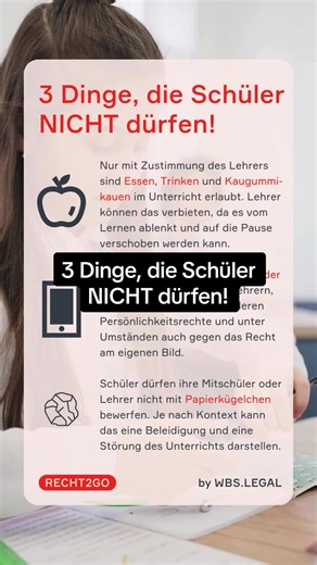3 Dinge, die Schüler NICHT dürfen!