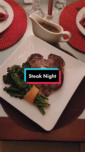 Delicious Date Night Recipe: Heart-Shaped Prime Ribeye Steaks with Garlic Parmesan Butter & Roasted Broccolini