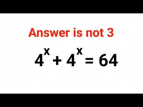 4^x + 4^x = 64. Answer is not 3. 99% got it wrong! Ukraine Math Test #math #percentages #ukraine