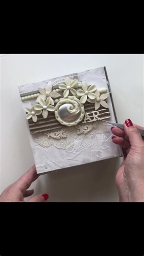 Amazing Cardboard Box Transformation! 🎨 DIY Vintage Trinket Box with Cold Porcelain. #craft #DIY #cardboard #upcycling #storagebox
