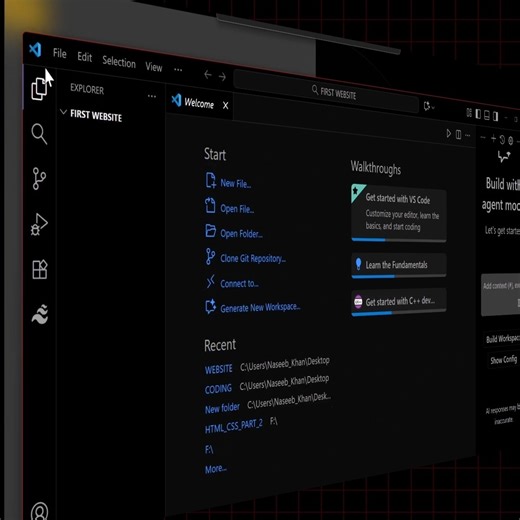 NASEEB KHAN on Instagram: "In this short video, you’ll learn how to create folders and files in VS Code (Visual Studio Code) step by step. This beginner-friendly tutorial explains the easiest way to create a new folder, add files, and manage your project structure in VS Code, which is a must-have skill for web development, software development, and programming beginners. Whether you are starting HTML, CSS, JavaScript, React, Node.js, or any programming language, understanding file and folder str