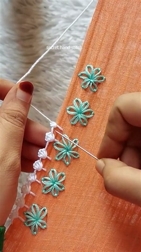 It's a very simple unique design !! and stitching the leaves is very easy #embroidery #shortvideo