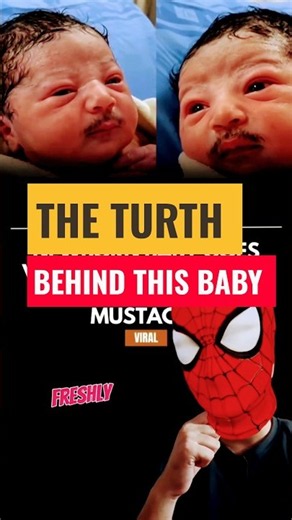 Baby born with a mustache real or fake? 👶 #shortvideo