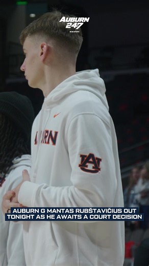Auburn G Mantas Rubštavičius will not play tonight against Alabama as he awaits his court decision. ➡️ Auburn247.com