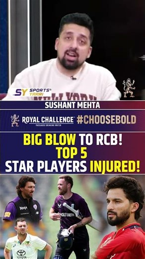 BIG BLOW TO RCB! TOP 5 STAR PLAYERS INJURED! #rcb #viratkohli #rajatpatidar #ipl2026