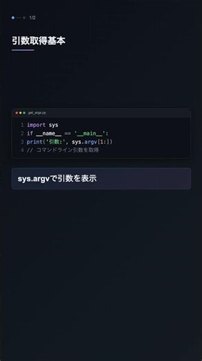 sys.argv でコマンドライン引数取得【Python】