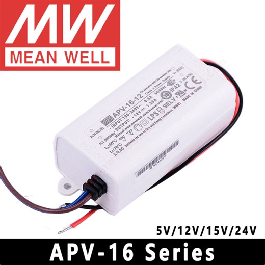 Meanwell LED Driver APV-16 Series 5v/12v/15v/24v meanwel LED Transformer IP42 LED Power Supply Constant voltage Adapter | Lazada Malaysia
