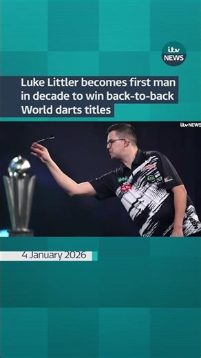 Luke Littler becomes first man in decade to win back-to-back World darts titles #itvnews #news