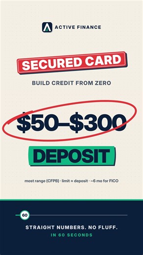 Secured Credit Card: Build Credit From Zero (Deposit $50–$300) #Shorts