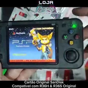 Cartão com Sistema DarkOS Atualizado e Jogos para R36H e R36S Cartão Sandisk link nos comentarios