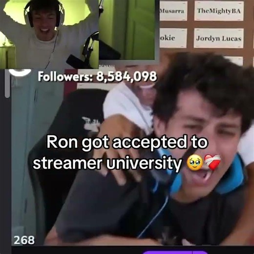 Ron got accepted to Streamer University 🥹❤️‍🩹