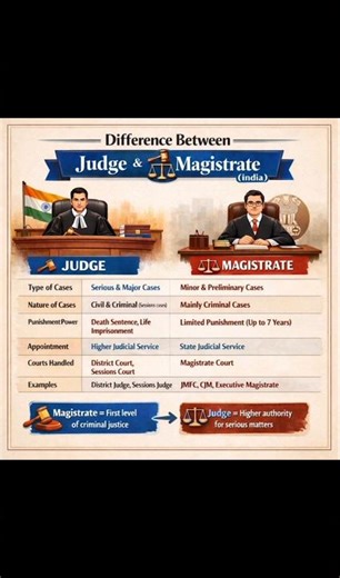 Judge vs Magistrate ⚖️ | Real Difference Explained in 13 Sec!#magistrate #judge #lawstudent