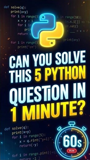 5 Python Challenges: 1 Minute! #Python #ai #coding #programming