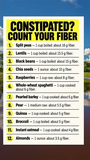 A High Fiber Foods Chart For Constipation: 12 Portions Compared #healthyaging