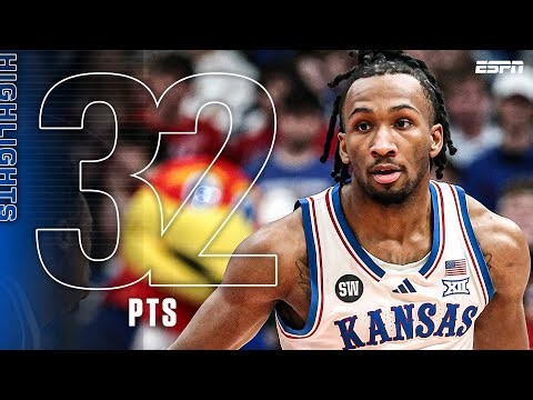 Darryn Peterson HIGHLIGHTS 🎥 CAREER-HIGH 32 PTS in Kansas' overtime win vs. TCU | ESPN CBB