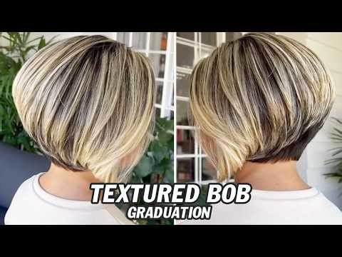 How to cut a Short Bob with Graduation | Elegant Textured Bob Haircut Tutorial With Added Volume