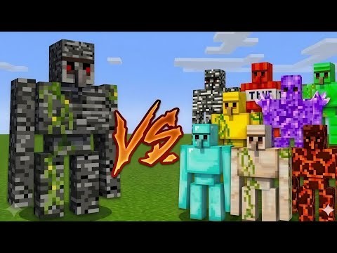 ​BEDROCK GOLEM vs All GOLEMS!: MINECRAFT MOB BATTLE 😱😈